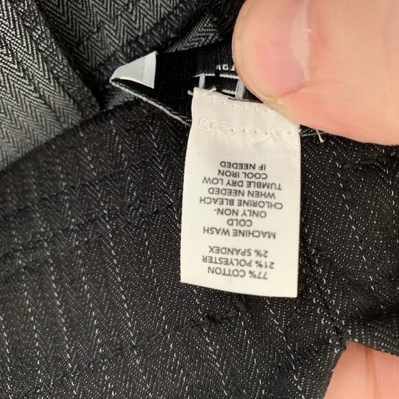 Ann Taylor LOFT Pants Womens Sz 2 ANN Pin-Striped Black Trouser Wide Waistband - Picture 5 of 6